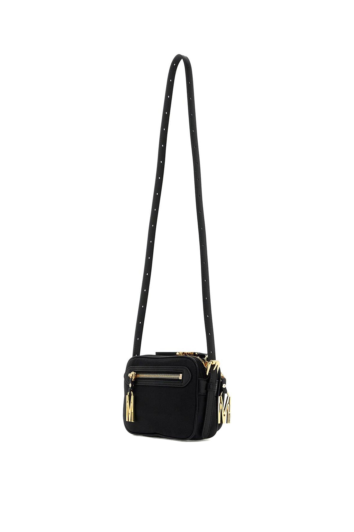 Moschino Mini Shoulder Bag With Metal Logo   Black