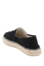 Kenzo Canvas Espadrilles With Logo Embroidery   Black