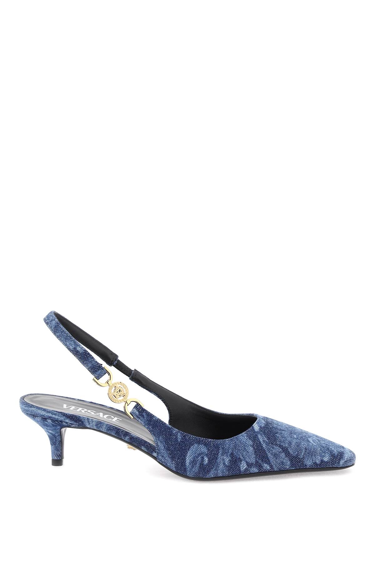 Versace Medusa '95 Barocco Slingback Pumps   Blue