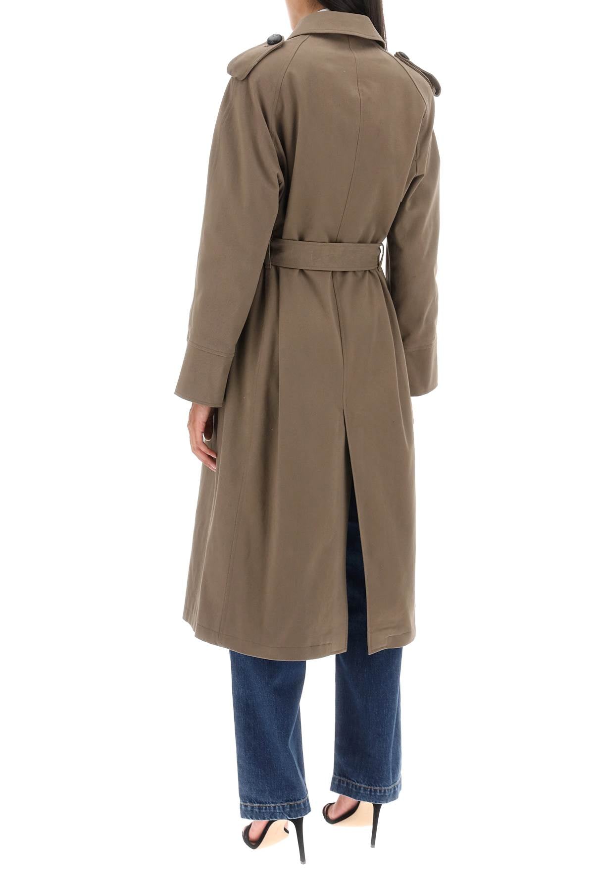 Mvp Wardrobe 'Bigli' Cotton Double Breasted Trench Coat   Khaki