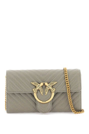 Pinko Love Bag Chevron Crossbody Bag   Grey