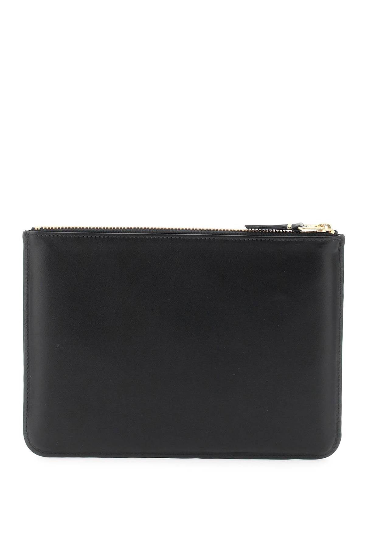 Comme Des Garcons Wallet Leather Pouch   Black