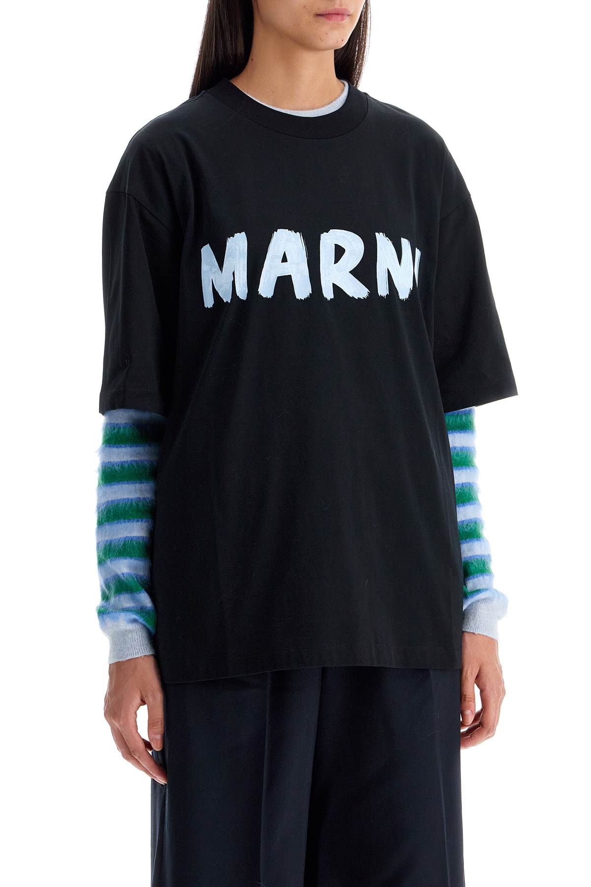 Marni Oversized Logo T   Black