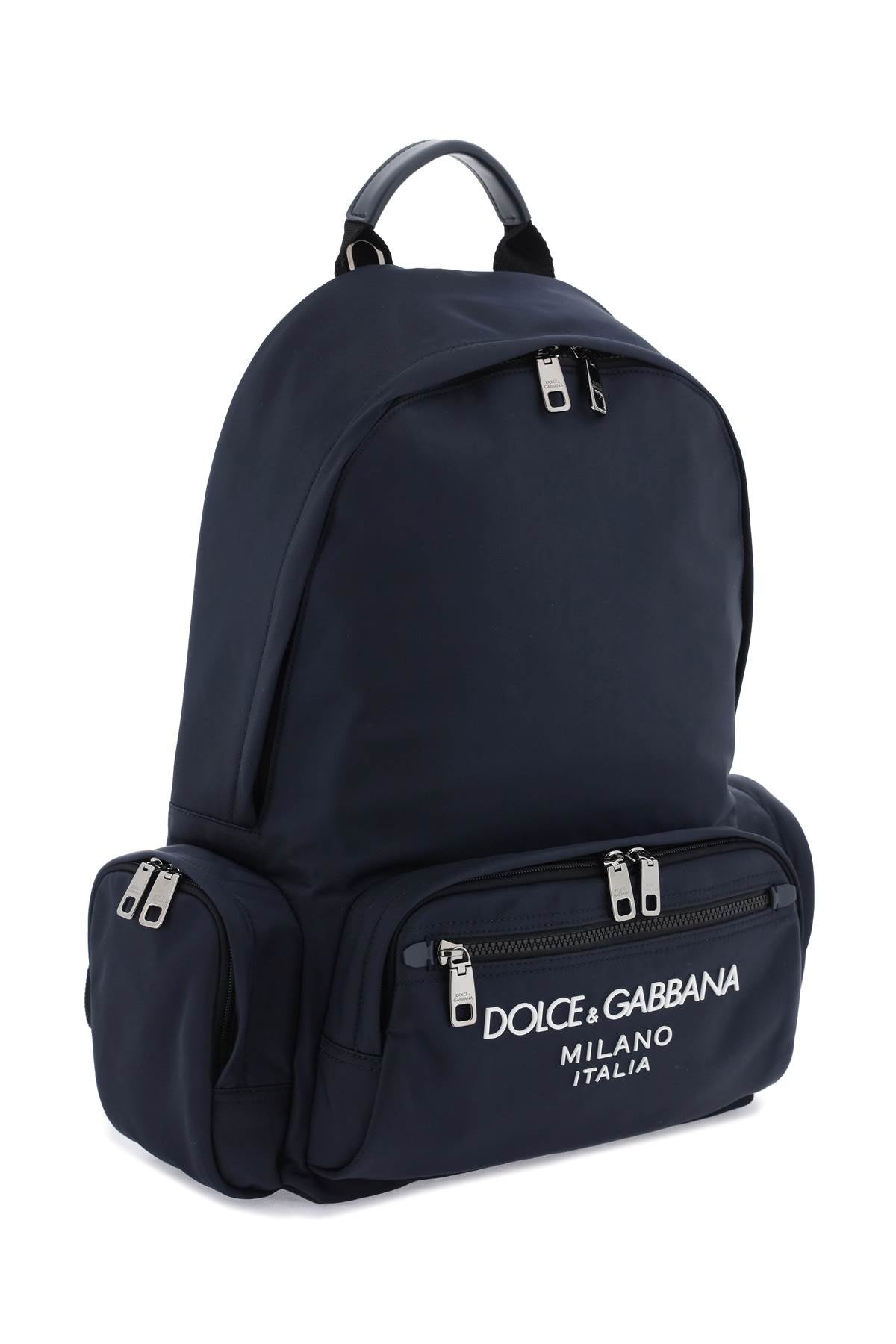 Dolce & Gabbana Nylon Backpack With Logo   Blue