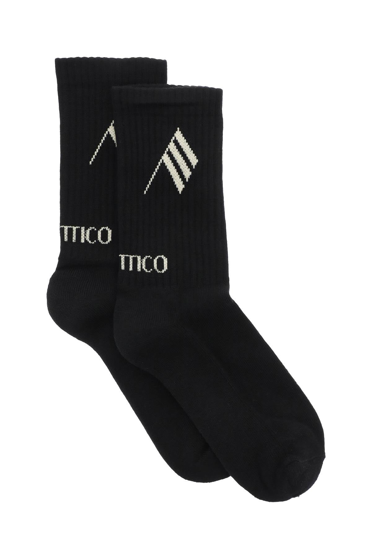 The Attico Logo Shorts Sports Socks   Beige