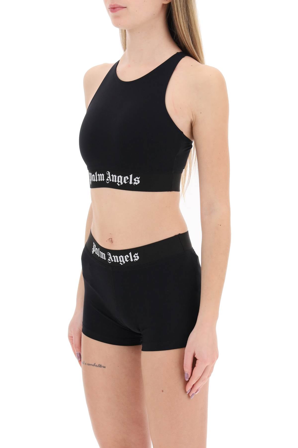 Palm Angels Replace With Double Quotesport Bra With Branded Bandreplace With Double Quote   Black