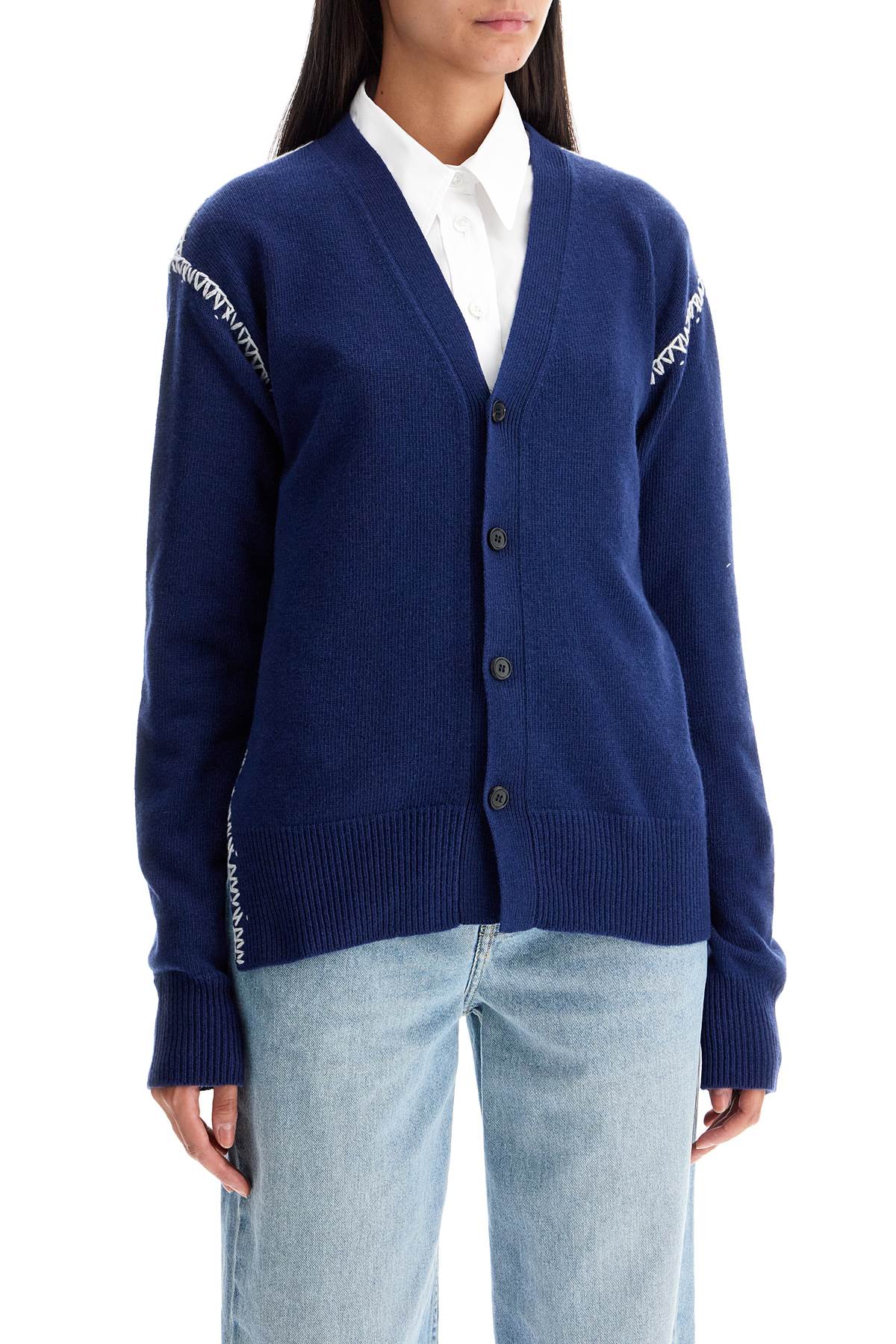 Marni Cardigan With Stitching Details   Blue