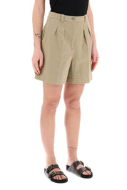 A.P.C. Cotton And Linen Nola Shorts For   Beige