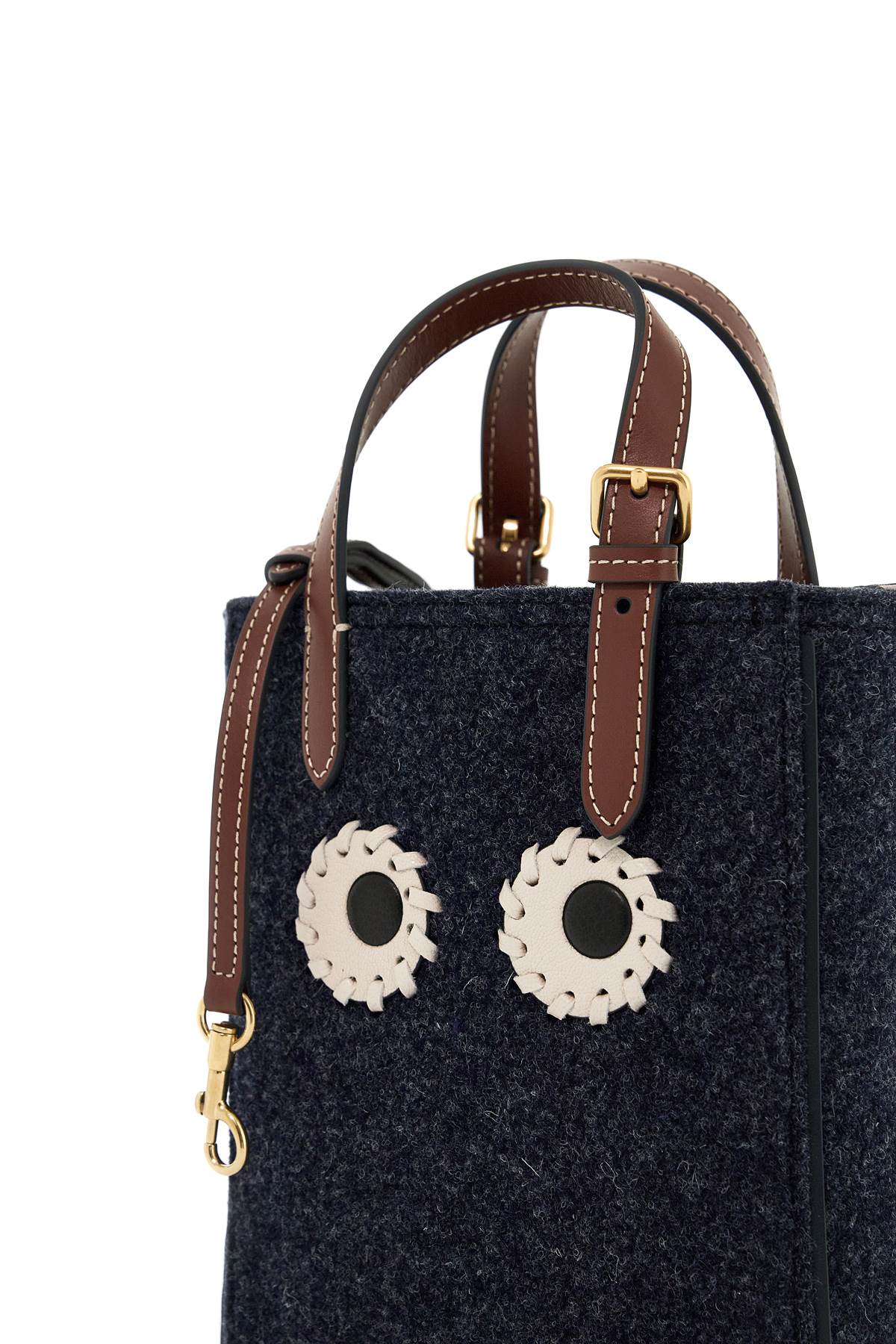 Anya Hindmarch Mini Felt Tote Bag With Eyes Design   Blue