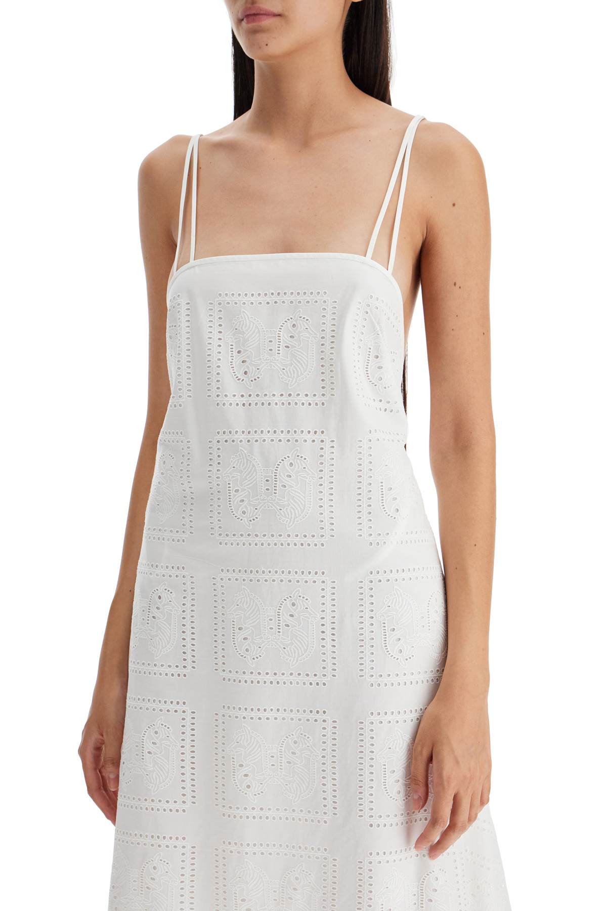 Tory Burch Midi Lace Dress In Seven   White