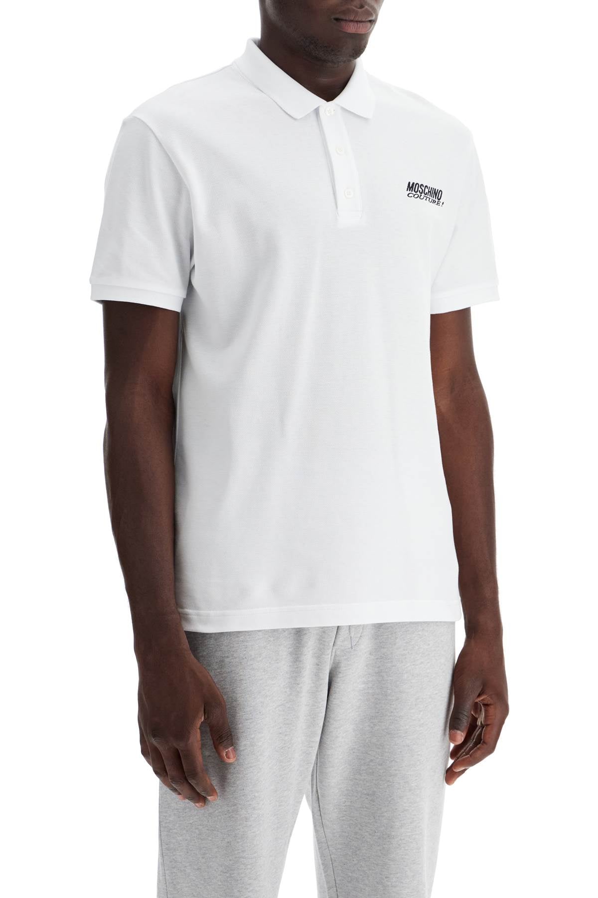 Moschino Polo Shirt With Embroidered Logo   White