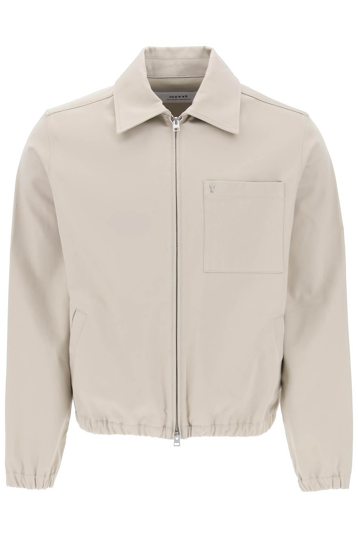 Ami Alexandre Matiussi Replace With Double Quoteami De Coeur Cotton Jacket   Beige