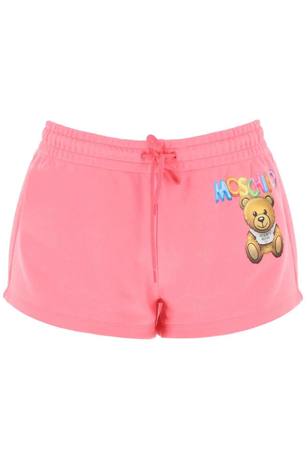 Moschino Logo Printed Shorts   Fuchsia