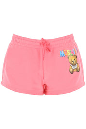 Moschino Logo Printed Shorts   Fuchsia