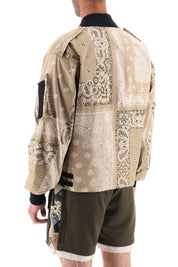 Children Of The Discordance Bomber Jacket With Bandana Motif   Beige