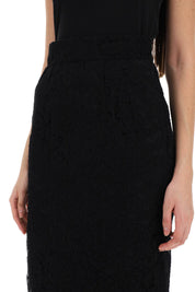 Dolce & Gabbana Lace Pencil Skirt With Tube Silhouette   Black