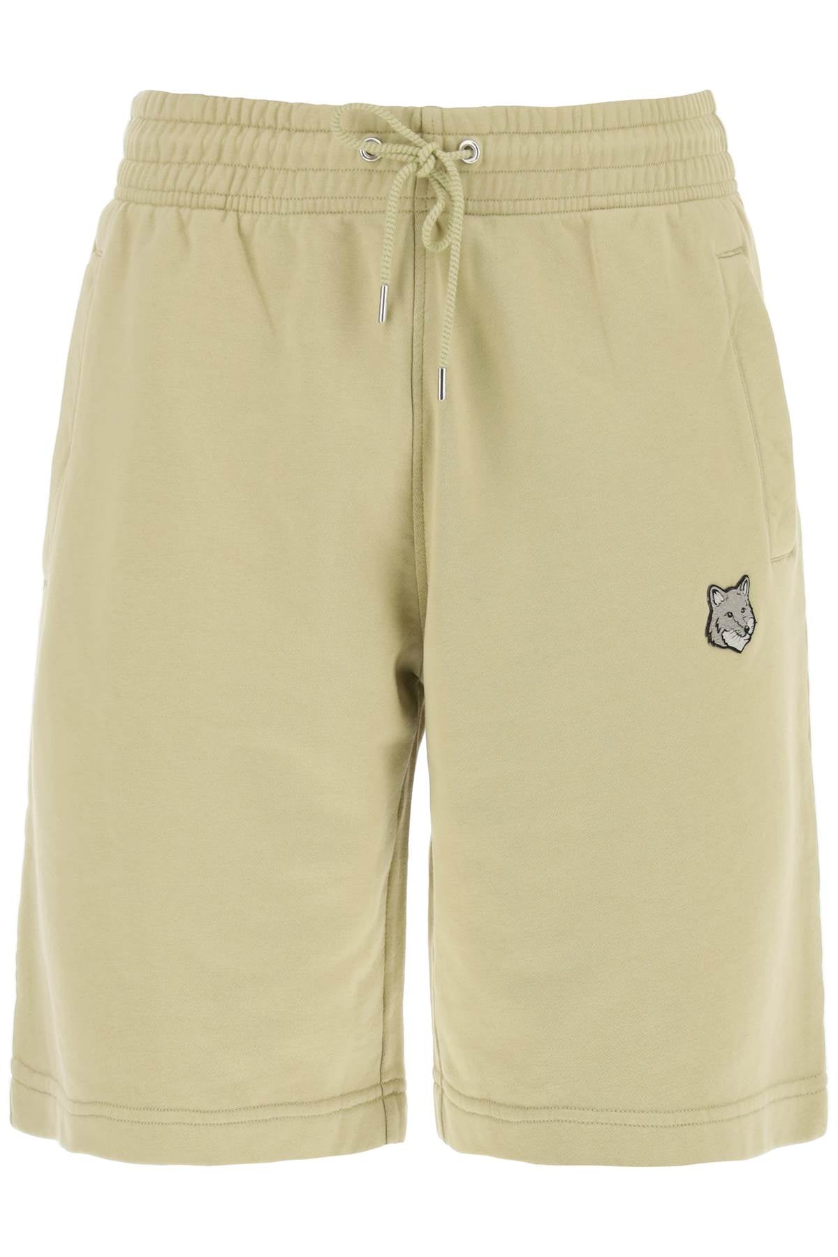 Maison Kitsune Replace With Double Quoteoversized Sporty Bermuda Shorts With Bold   Neutral