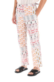 Bode 'Clinton Street Label' Patchwork Pants   White