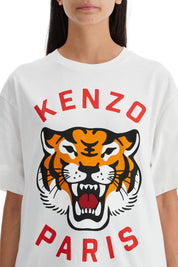 Kenzo Lucky Tiger Crew Neck T Shirt   White