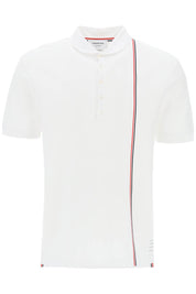 Thom Browne Polo Shirt With Tricolor Intarsia   White