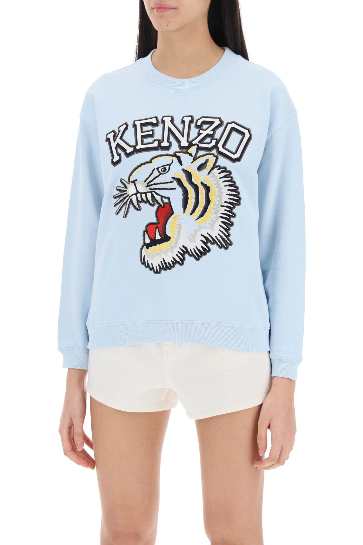 Kenzo Tiger Varsity Crew Neck Sweatshirt   Light Blue