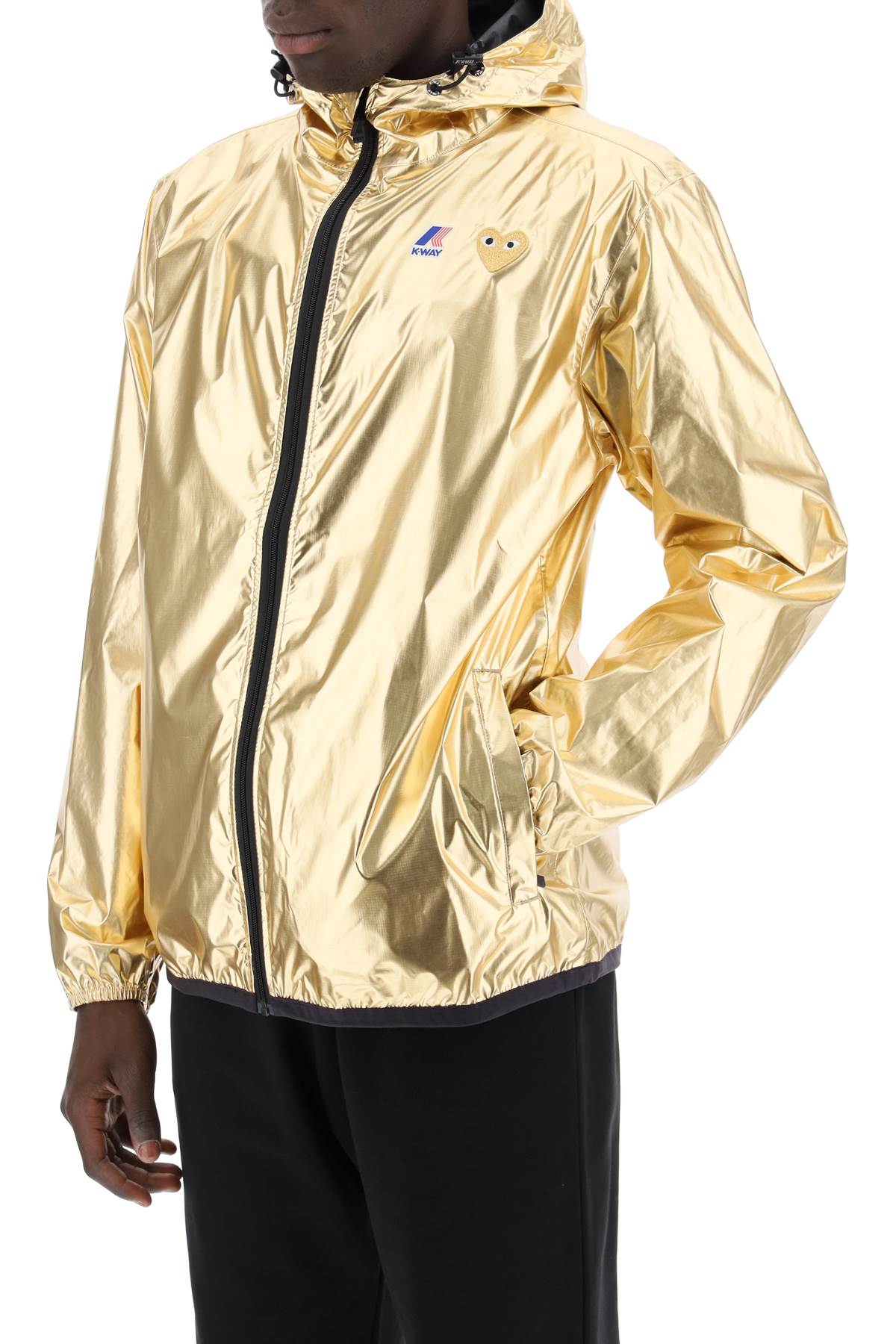 Comme Des Garcons Play Comme Des Garçons Play X K Way Laminated Ripstop Jacket   Gold