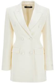 Versace Long Hourglass Smoking Jacket With A Long   White