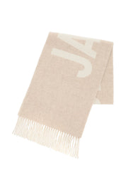 Jacquemus Logo Wool Scarf   Beige