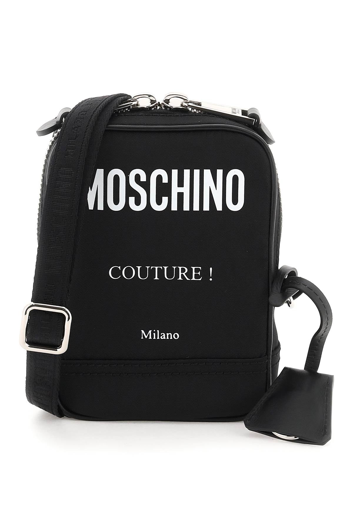 Moschino Nylon Crossbody Bag   Black