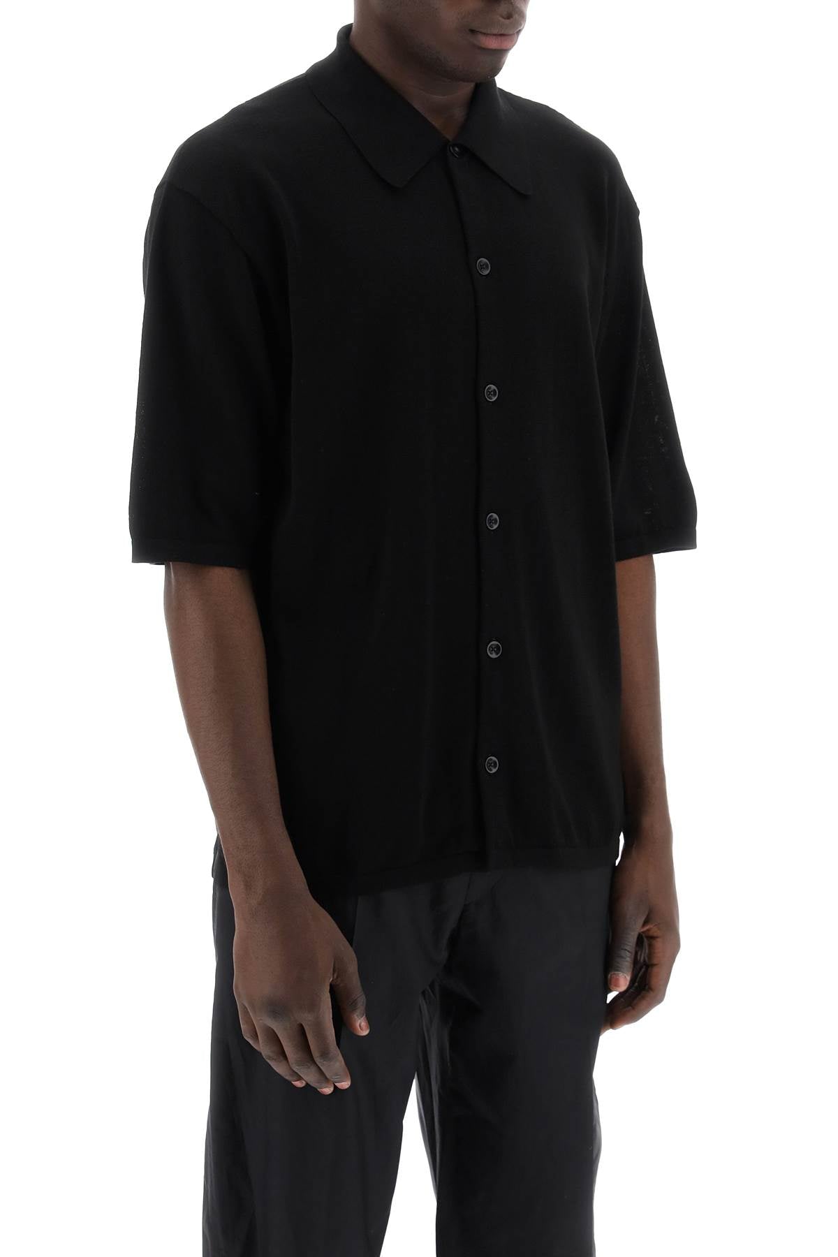 Lemaire Short Sleeved Knit Shirt For   Black