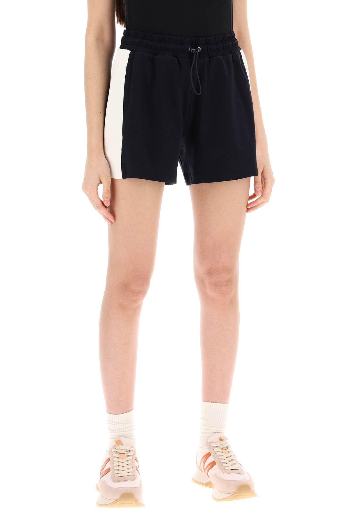 Moncler Sporty Shorts With Nylon Inserts   Blue