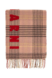 Marni Double Check Wool Scarf In 8   Pink