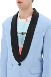 Dsquared2 Wool Barathea 80's Blazer   Light Blue