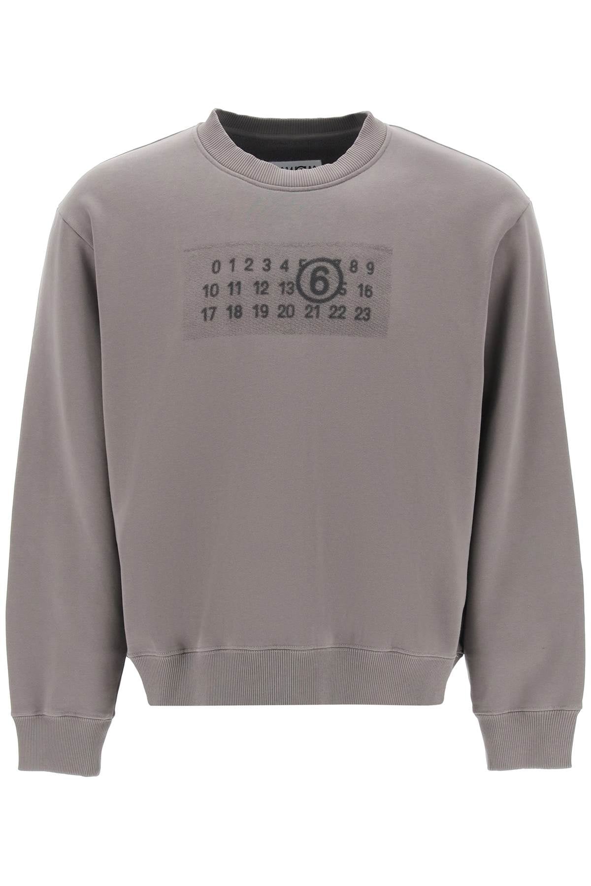 Mm6 Maison Margiela Sweatshirt With Numeric Logo Print   Grey