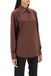 Dolce & Gabbana Silk Satin Shirt   Brown