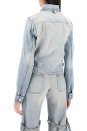 Courreges Denim Trucker Jacket For   Light Blue