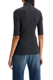 Brunello Cucinelli T Shirt With Precious Ribbed   Grey