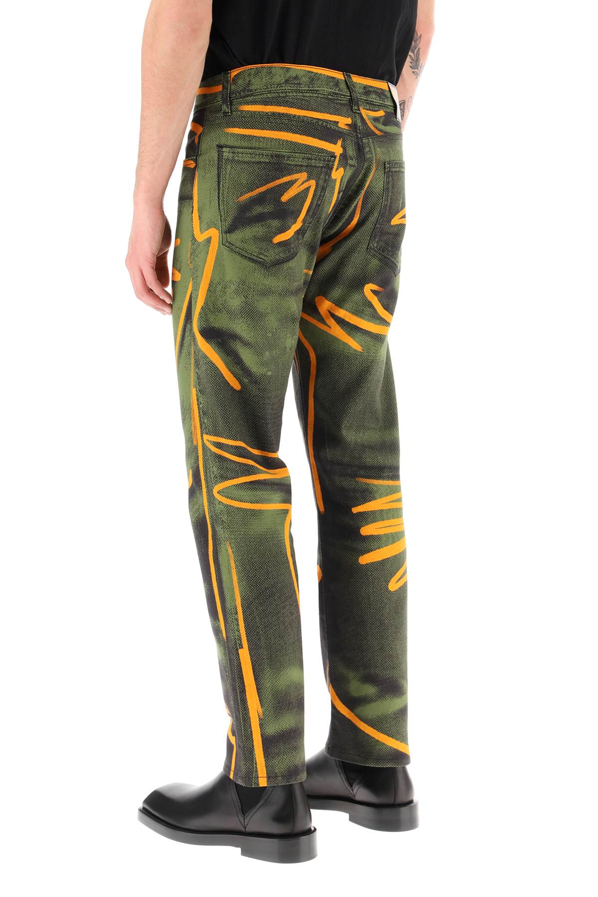 Moschino Shadows & Squiggles Cotton Pants   Green