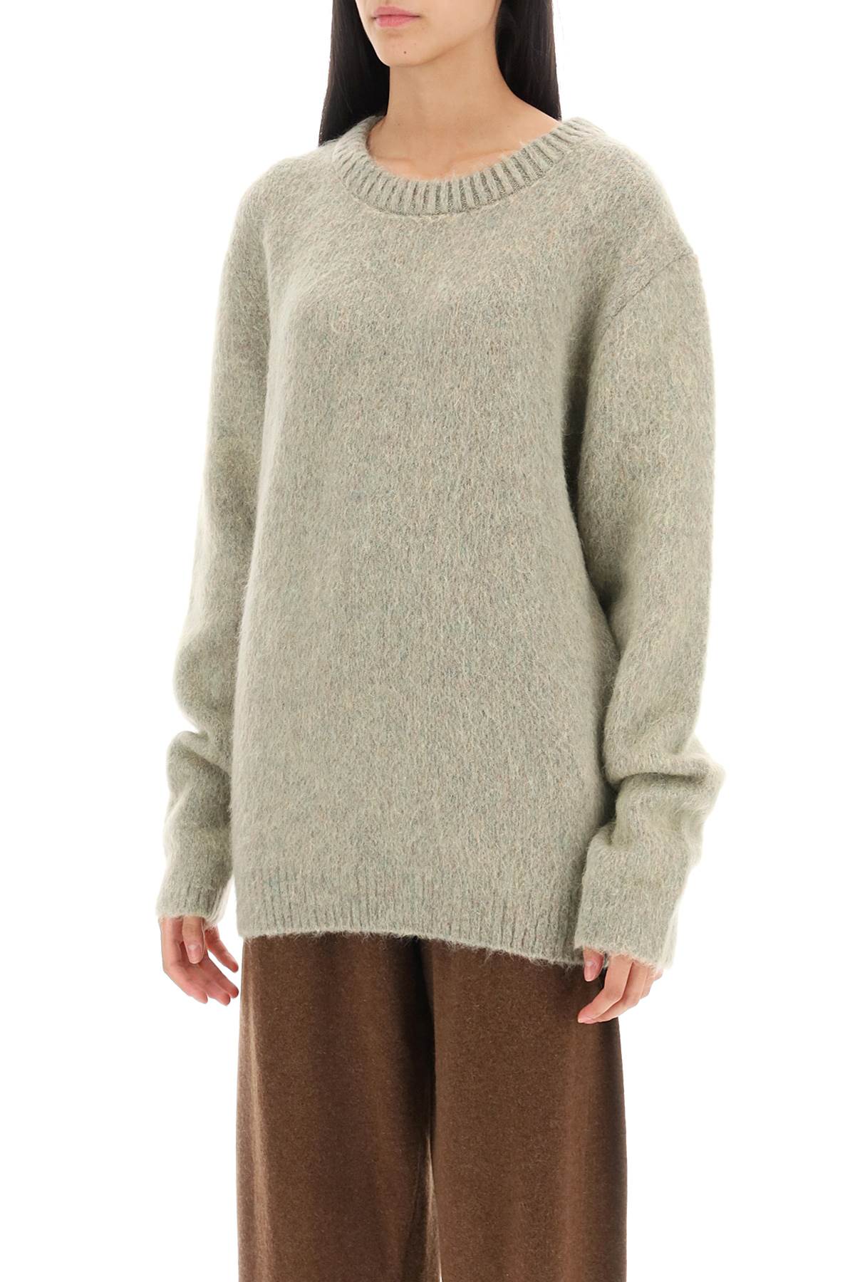 Lemaire Sweater In Melange Effect Brushed Yarn   Green