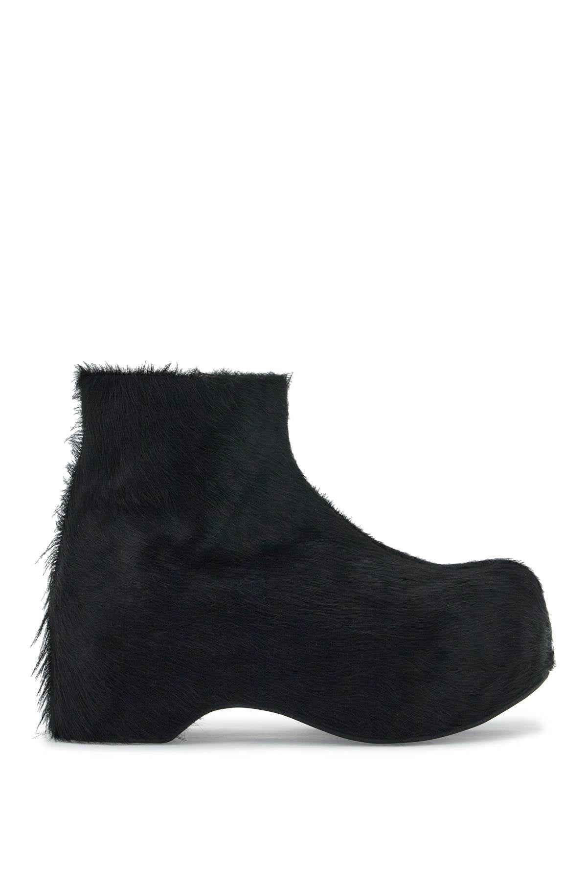 Marni "long Haired Chunky Ankle Boots   Black