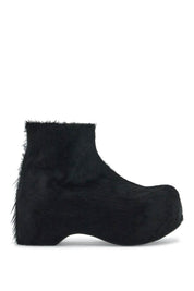 Marni "long Haired Chunky Ankle Boots   Black