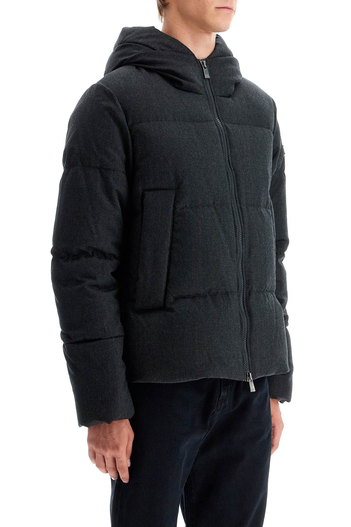 Tatras Short Woolen Jacket With Hood And Down   Grey