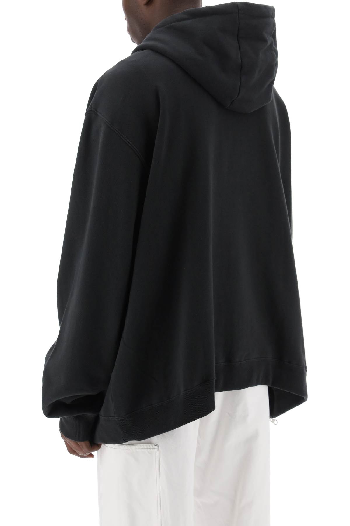 Maison Margiela Replace With Double Quotemaxi Zip Up Sweatshirt With   Black