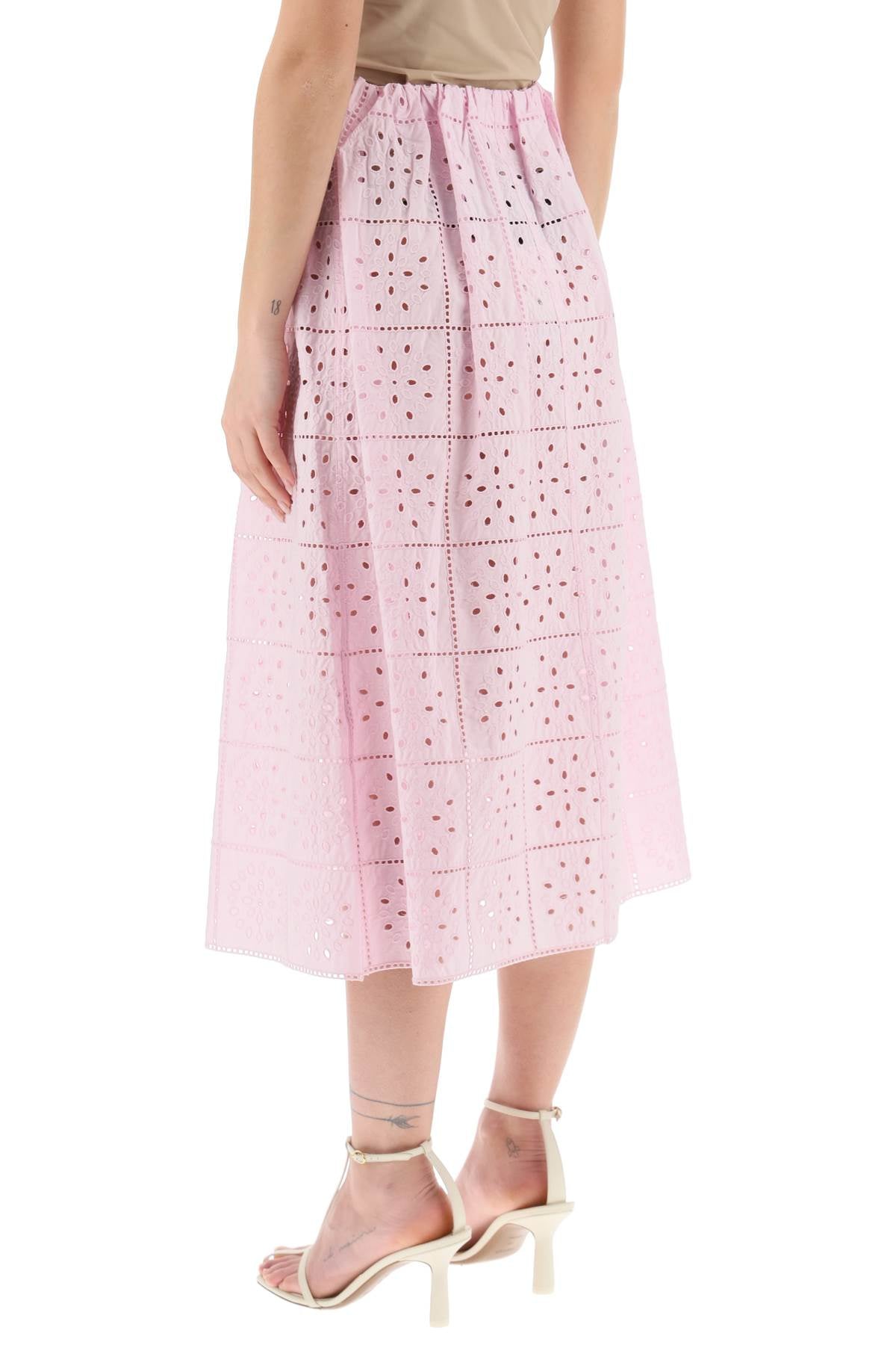 Ganni Broderie Anglaise Skirt   Purple