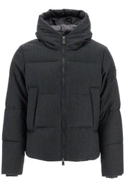 Tatras Short Woolen Jacket With Hood And Down   Grey