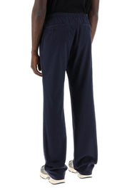 Palm Angels Cotton Gabardine Travel Joggers   Blue