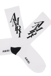 Amiri Stack Logo Socks   White