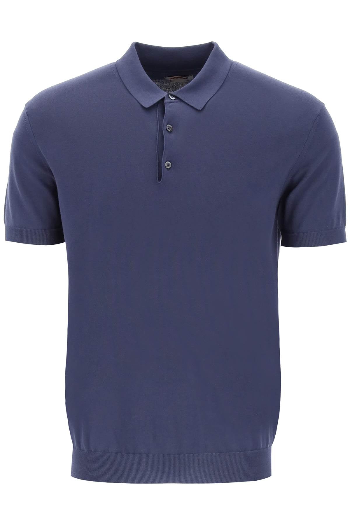 Baracuta Cotton Knit Polo Shirt   Blue