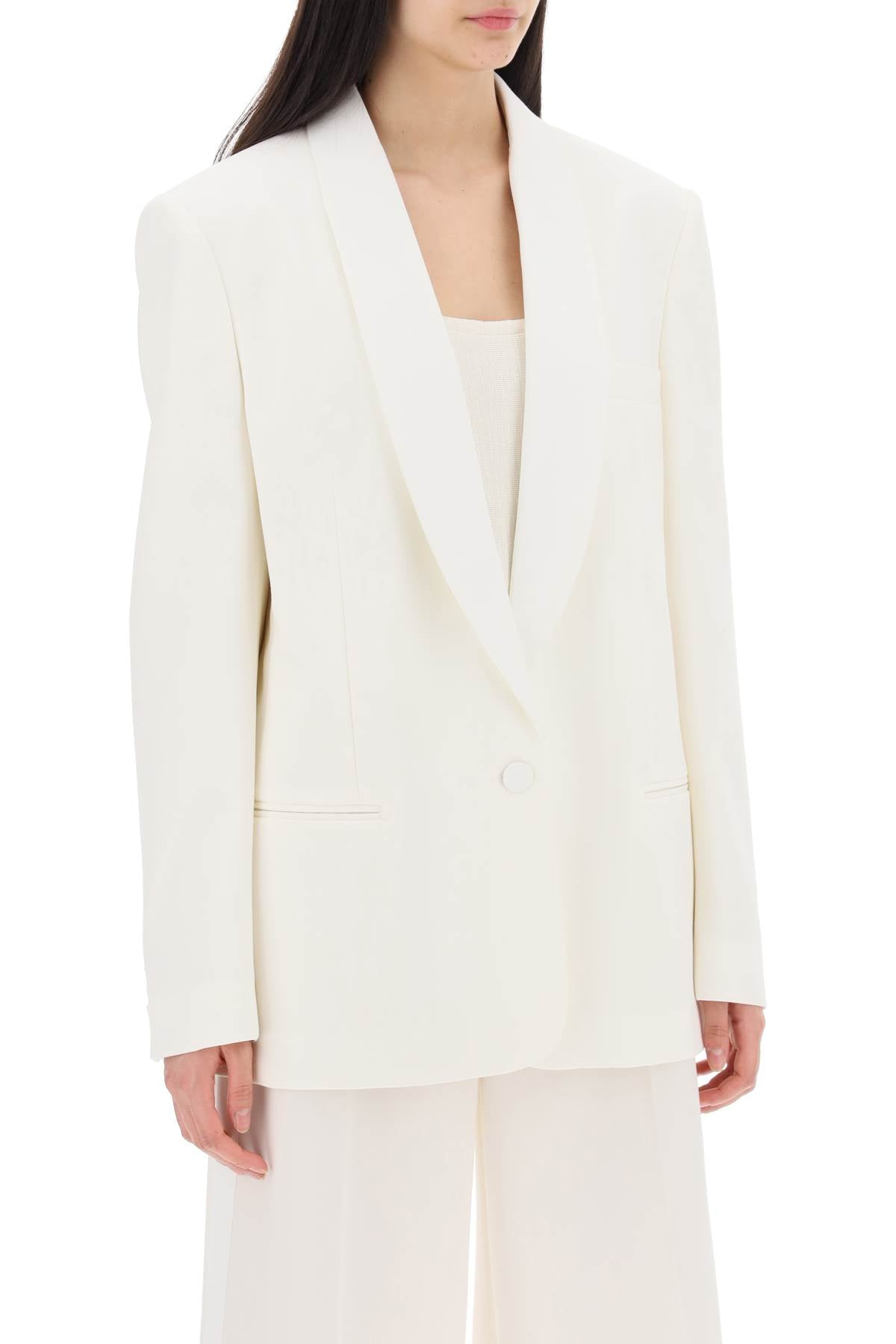 Stella Mc Cartney Single Breasted Tailored Blazer With Sh   White