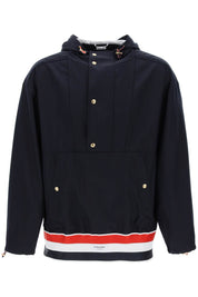 Thom Browne Replace With Double Quotelightweight Wool Anorak With Tr   Blue